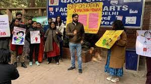 Demonstration at DU Art Faculty Highlights Atrocities Against Adivasis
