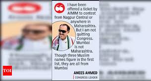 No Muslim from Vidarbha in Cong 1st list, Anees Ahmed cries betrayal